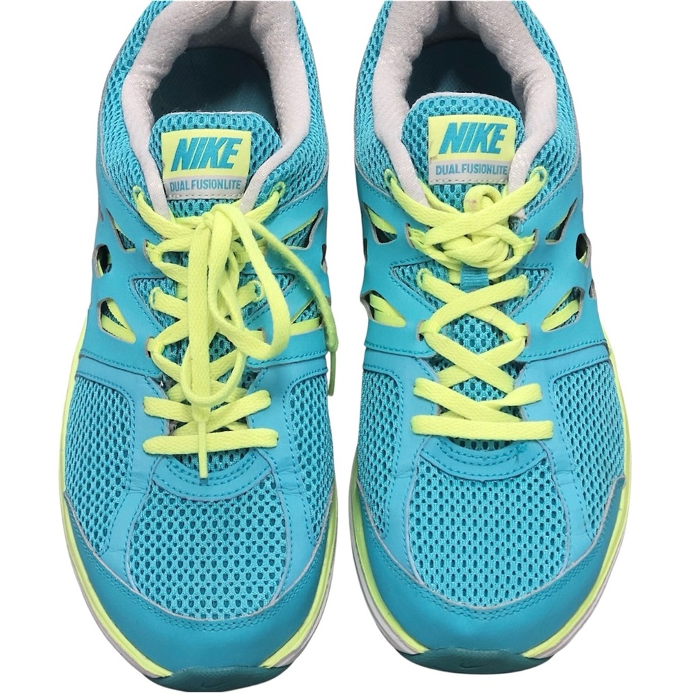 Nike Dual Fusion Lite Running Shoes | Size 10 | Turquoise & Neon Colorway